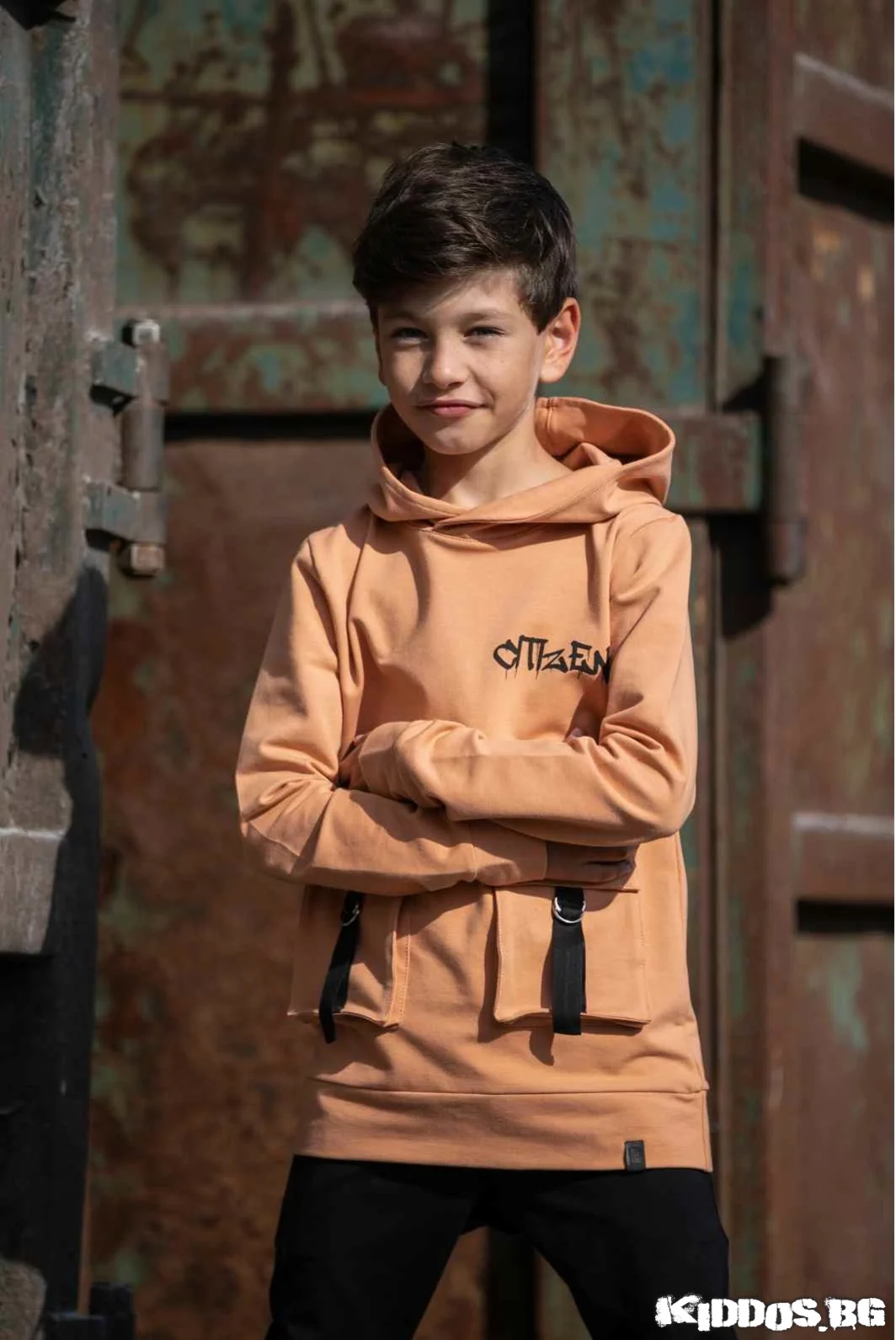 Детски суитшърт CITIZEN оранжев 2
