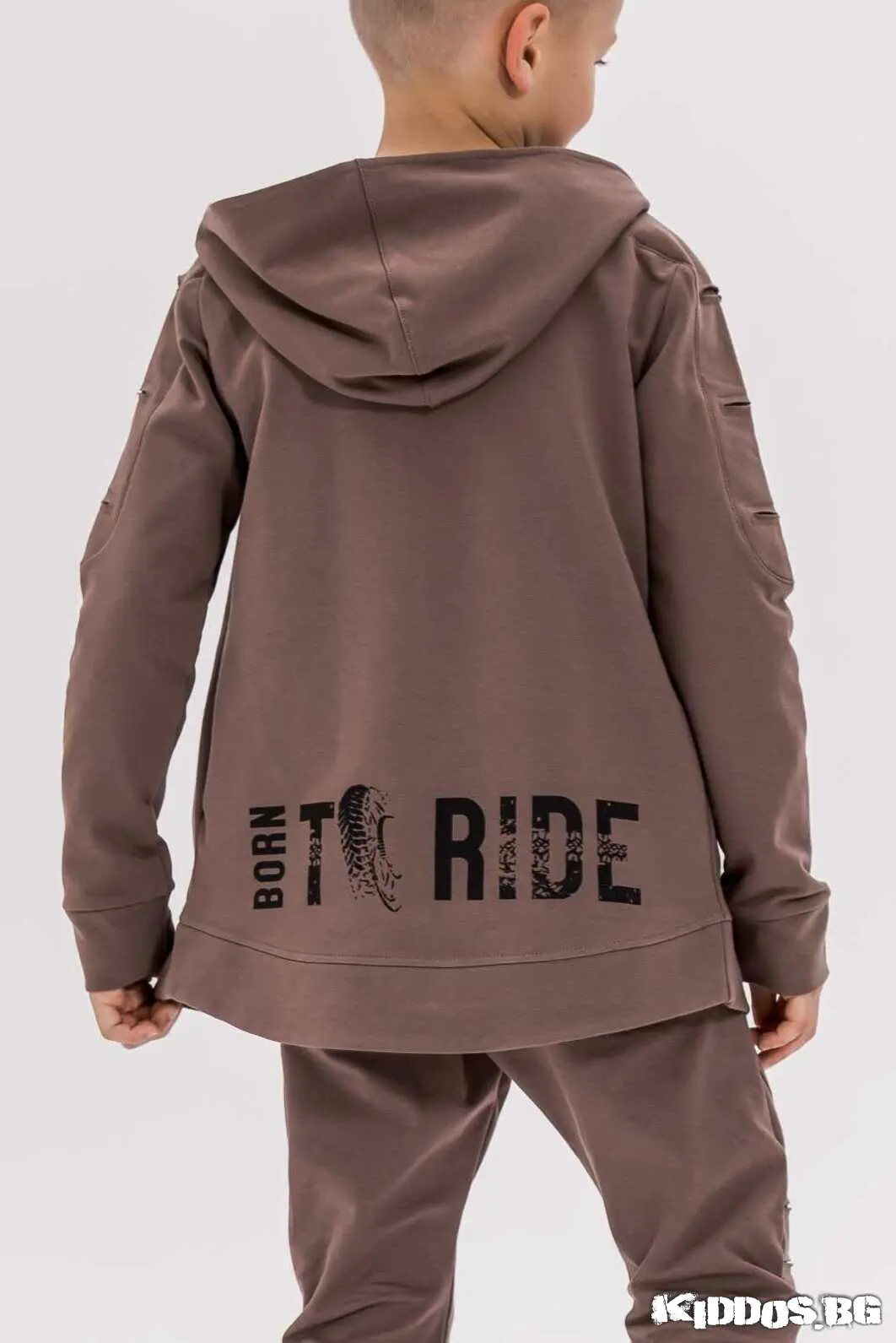 Детски комплект BORN TO RIDE кафяв 4