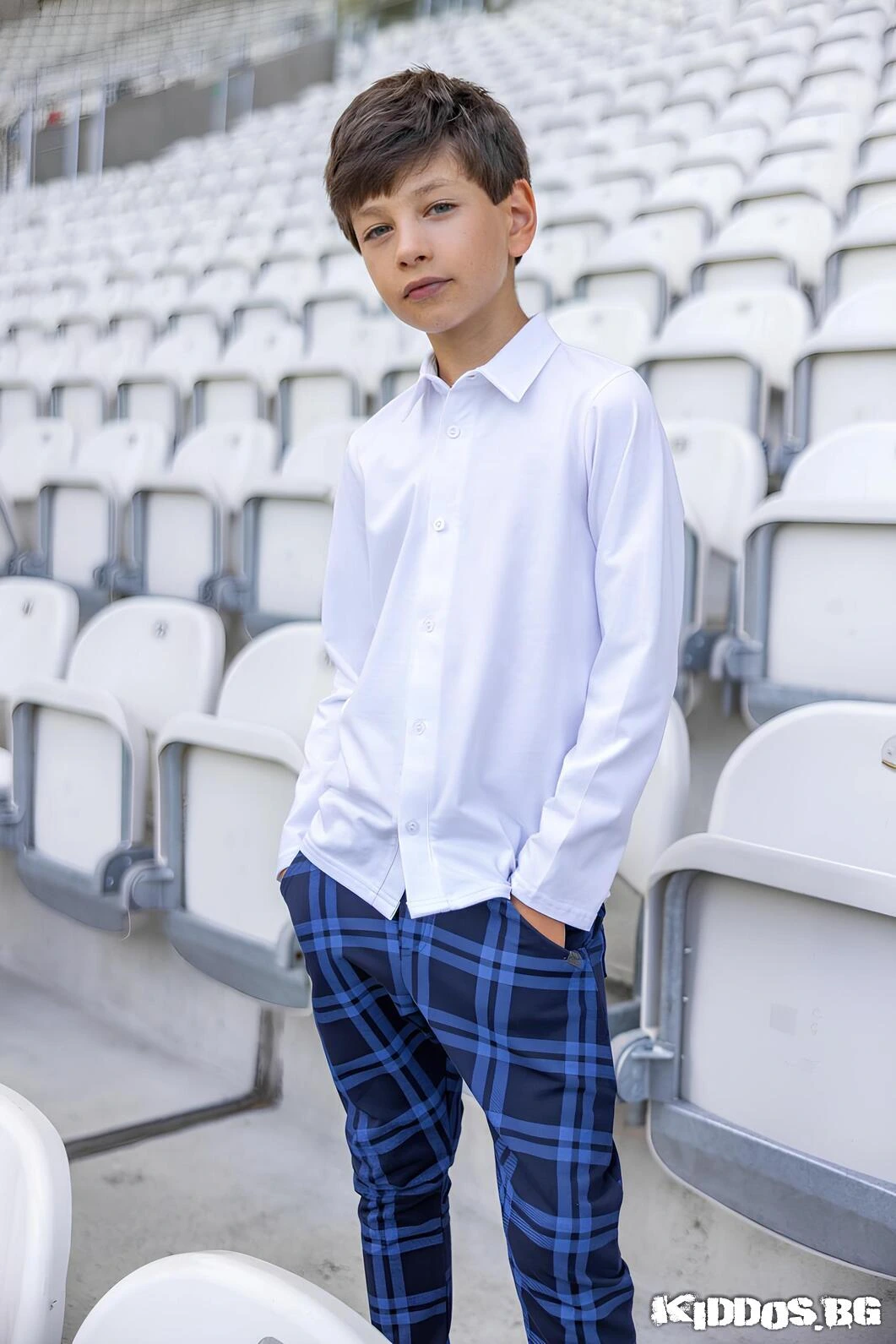 Детски костюм NAVY CHECK SE тъмносин - две части 4
