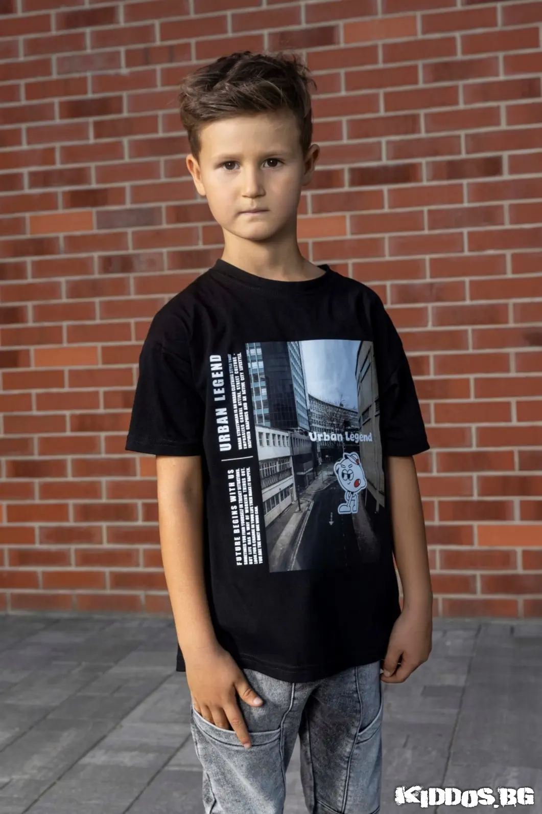 Детска тениска URBAN LEGEND черна