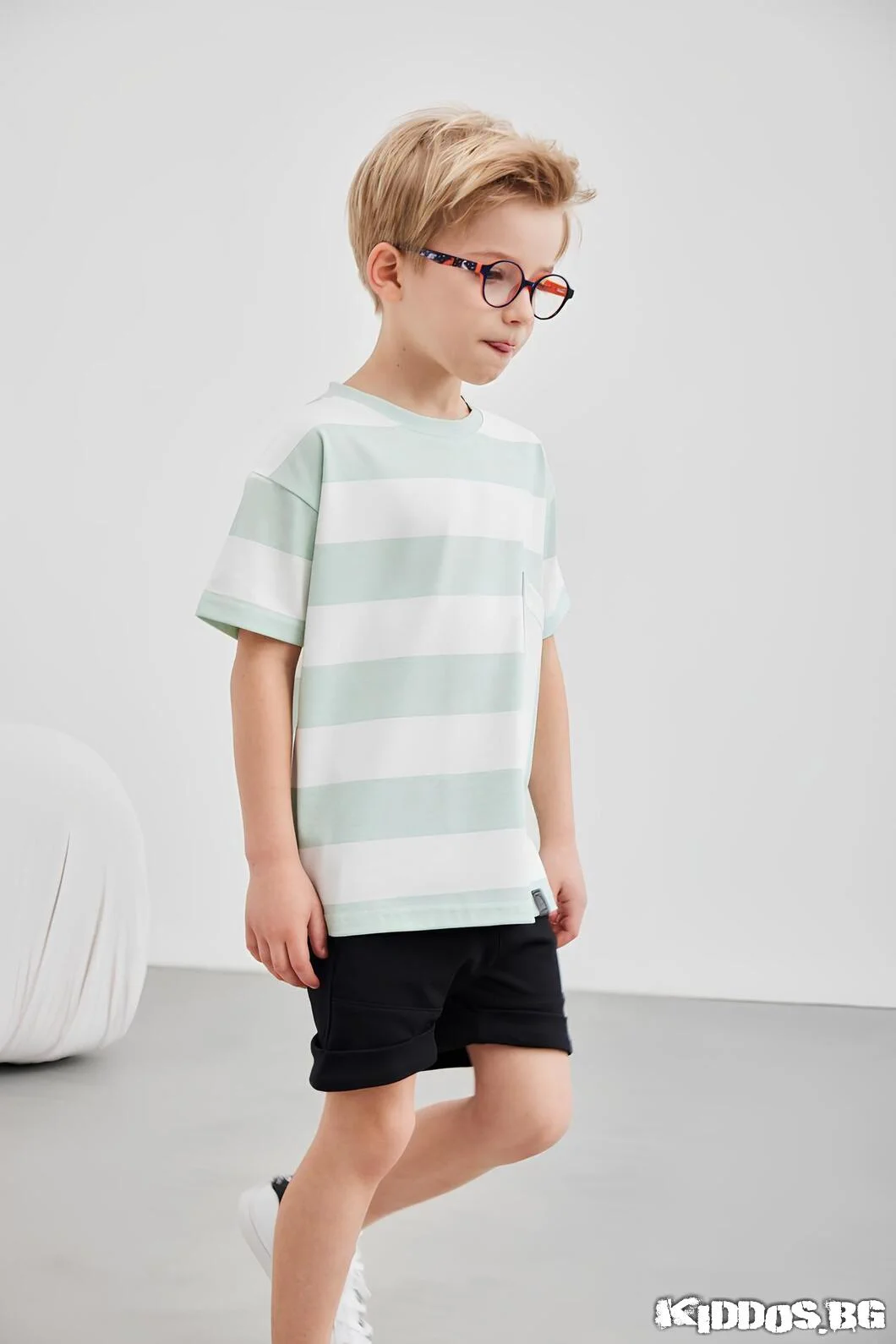 Детска блуза с къс ръкав STRIPES MINT 6