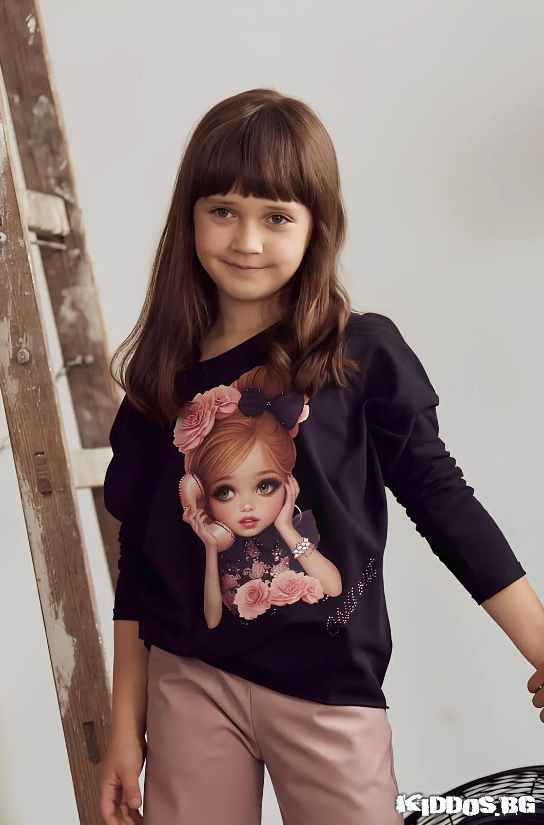 Детска блуза ROSES черна