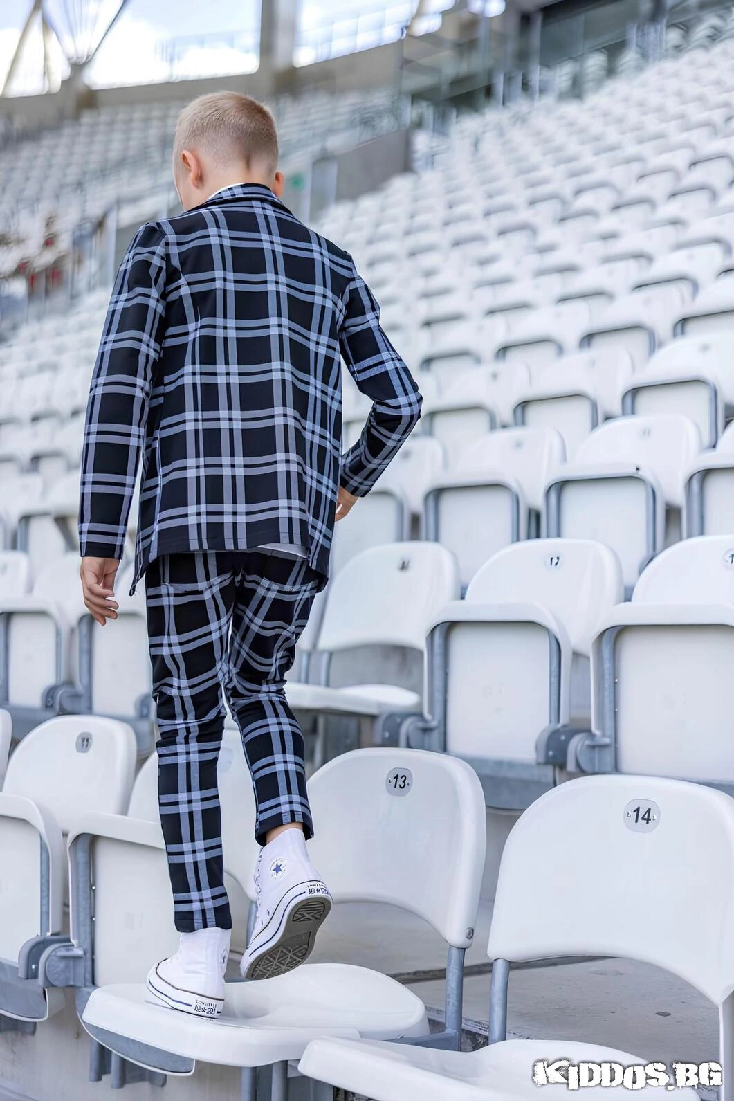 Детски костюм NAVY CHECK SE черен - две части 4