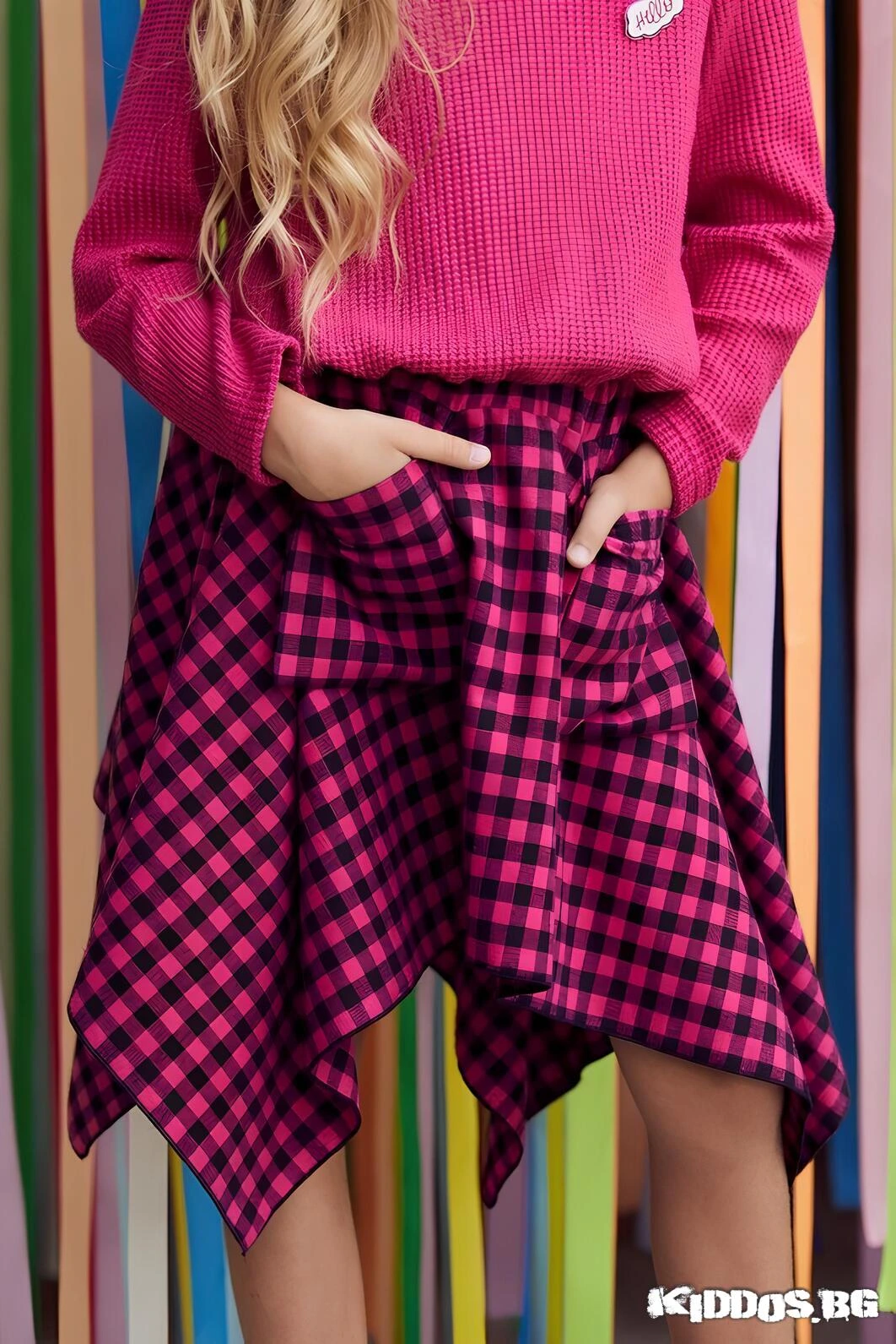 Детска асиметрична пола LOVELY SQUARES