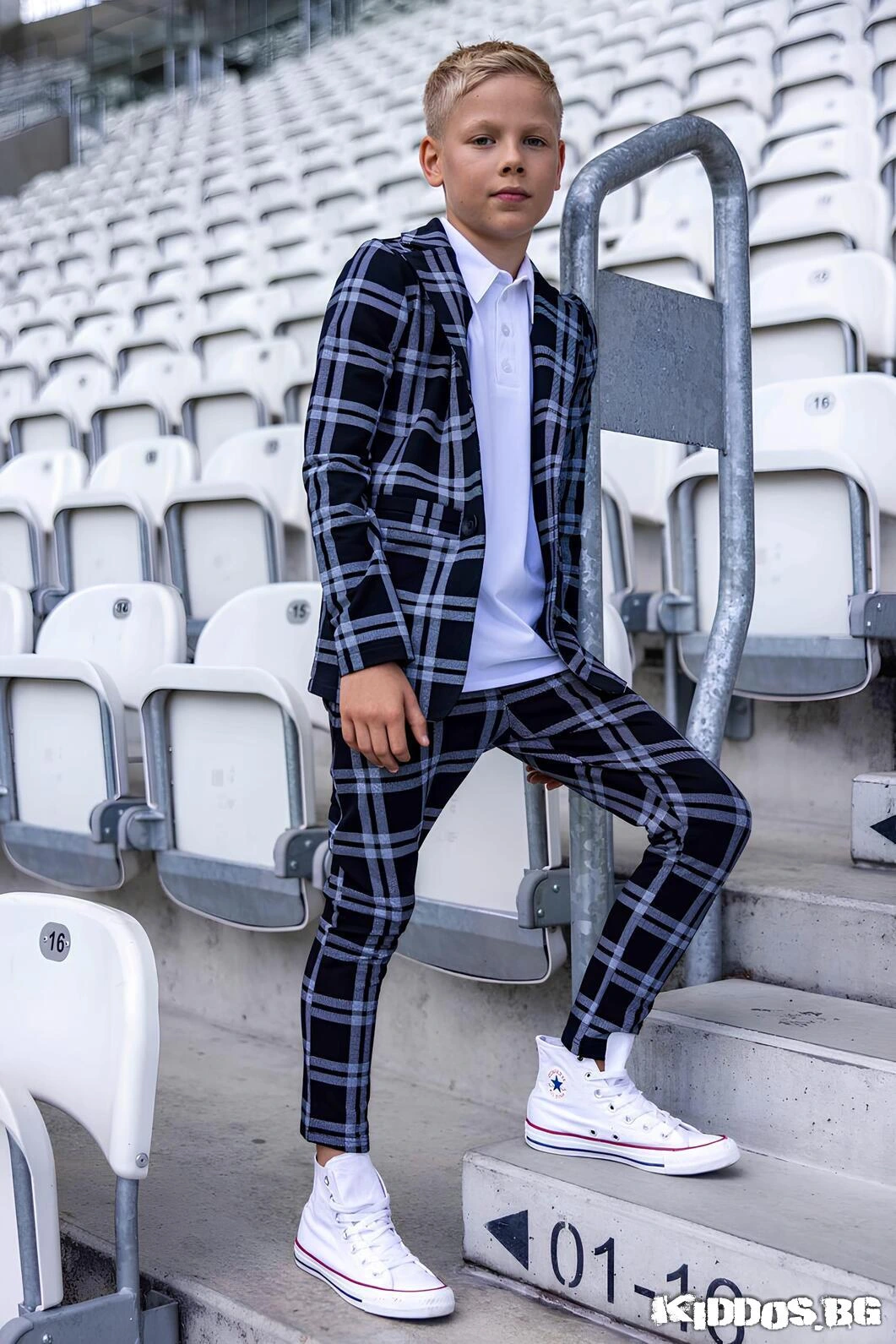 Детски костюм NAVY CHECK SE черен - две части 2