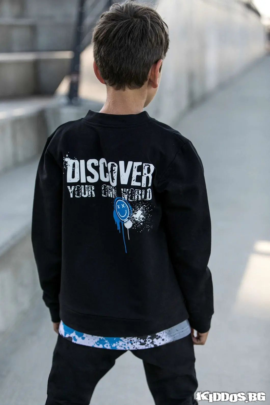Детско яке DISCOVER черно