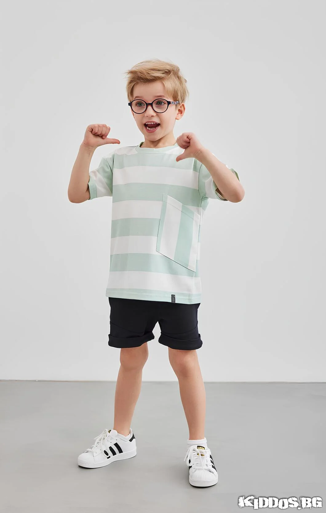 Детска блуза с къс ръкав STRIPES MINT 2