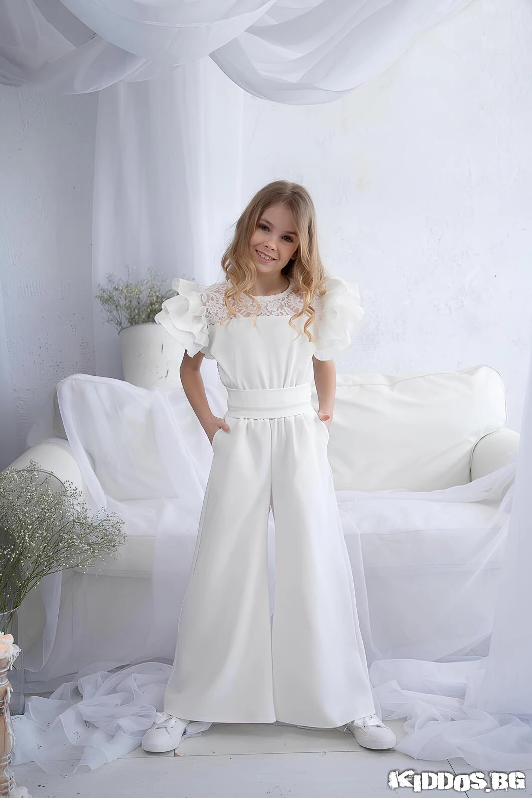 Детски гащеризон FRILLS екрю 3