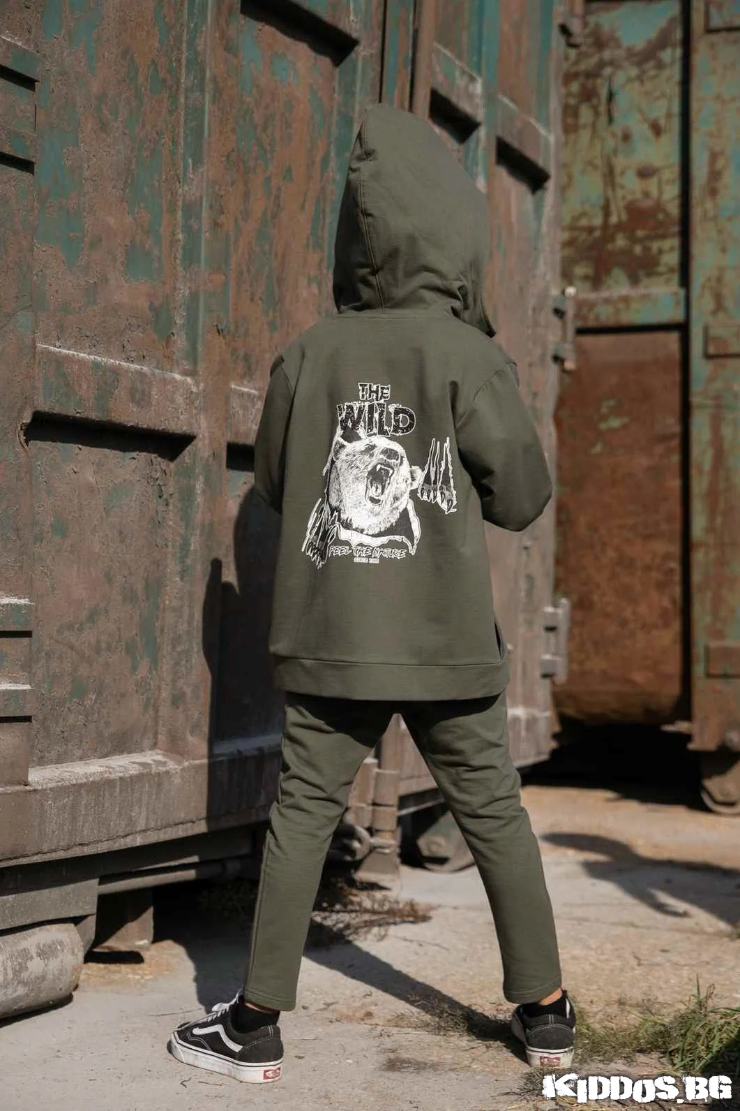 Детски комплект THE WILD цвят КHAKI 2