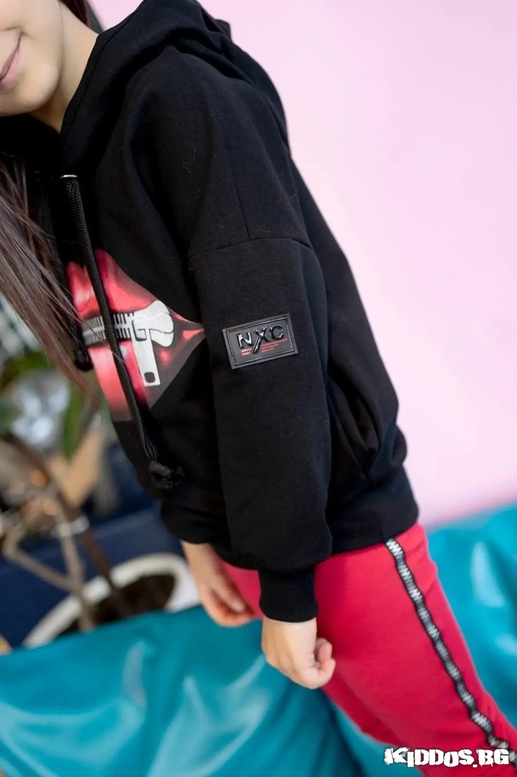 Детски суитшърт ZIPPED черен 2