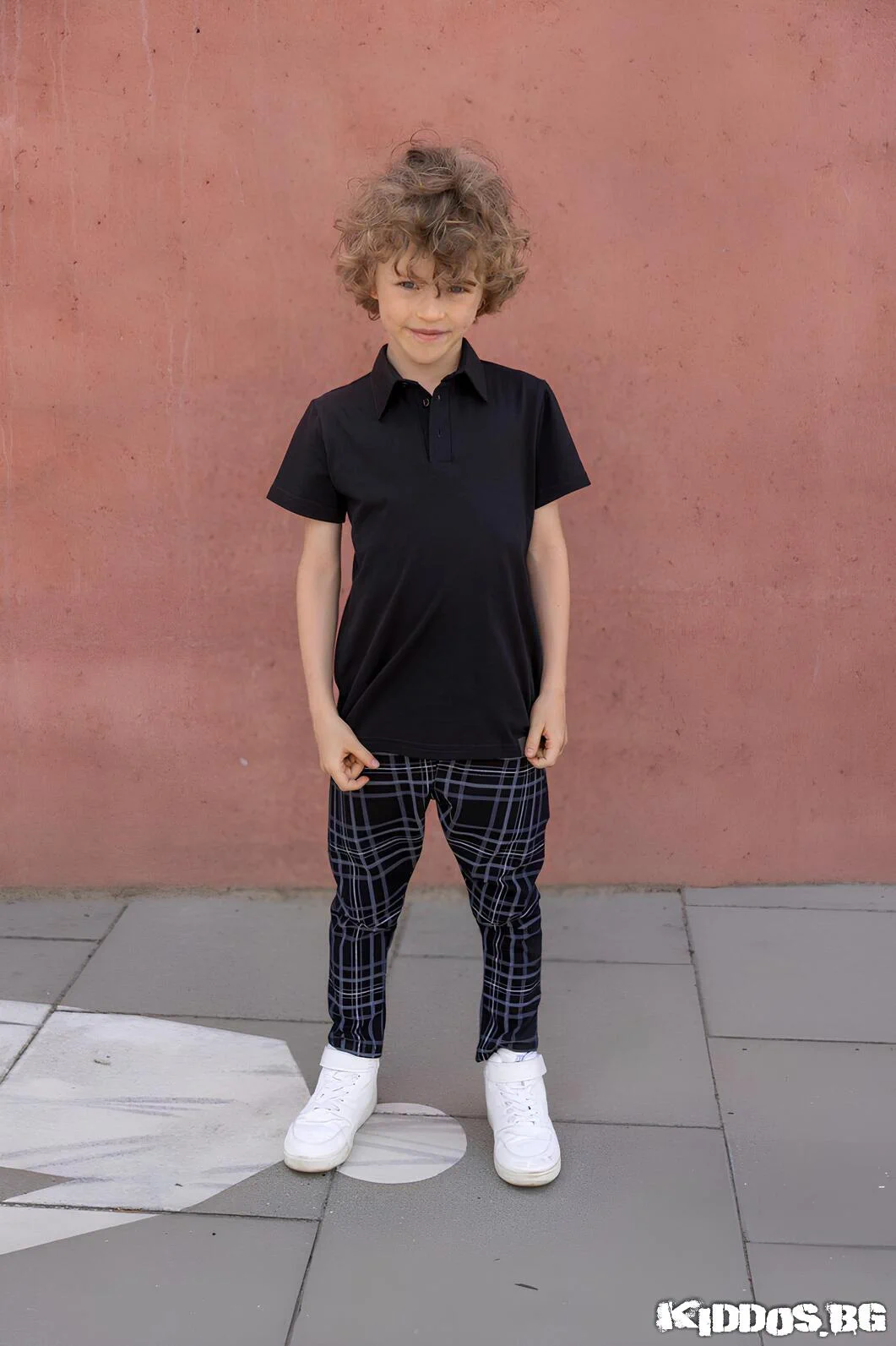Детски костюм NAVY CHECK TE черен сако и панталон 6