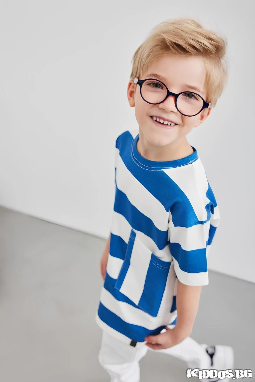 Детска блуза с къс ръкав STRIPES BLUE