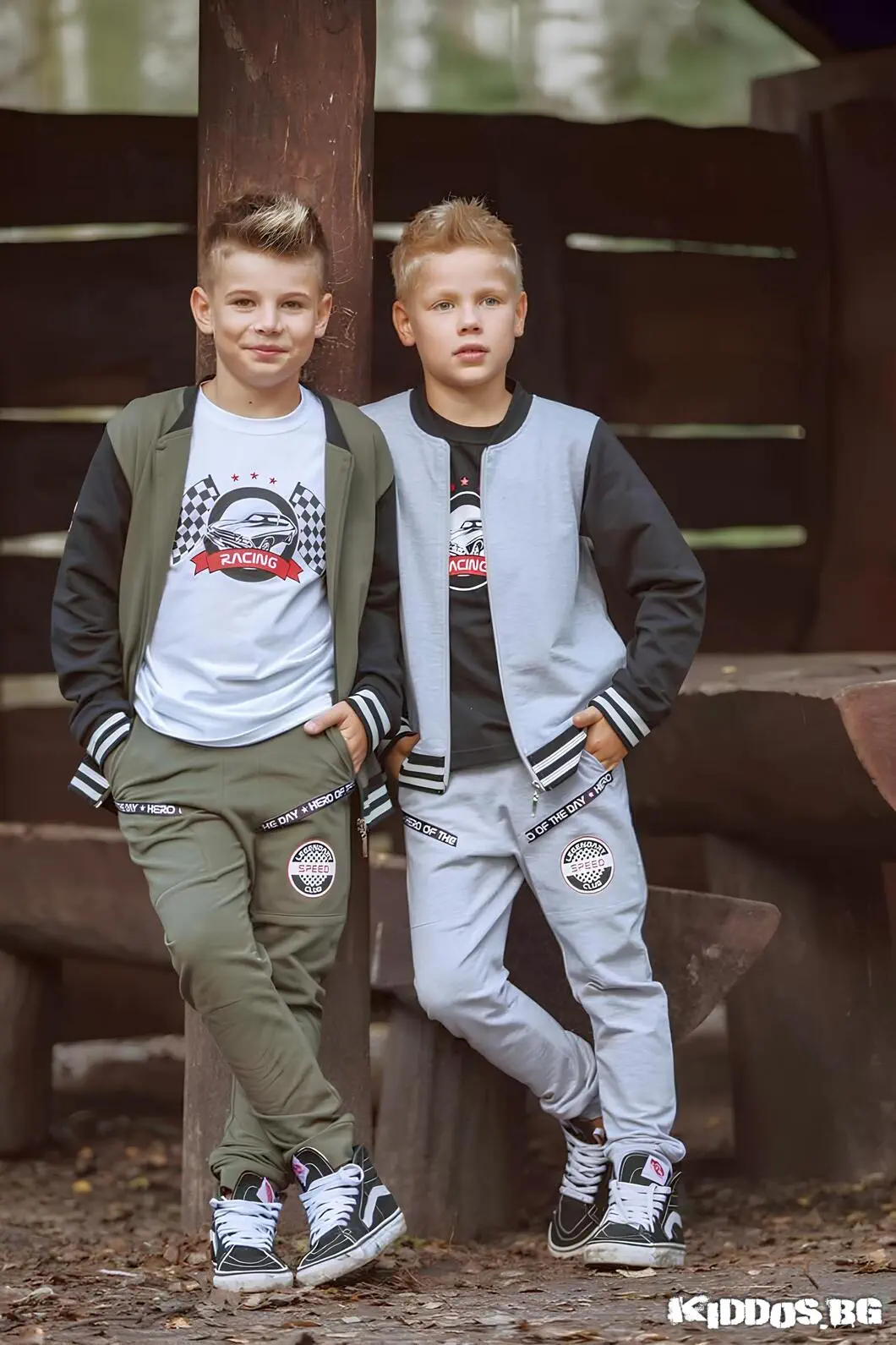 Детски панталон RACING сив 3