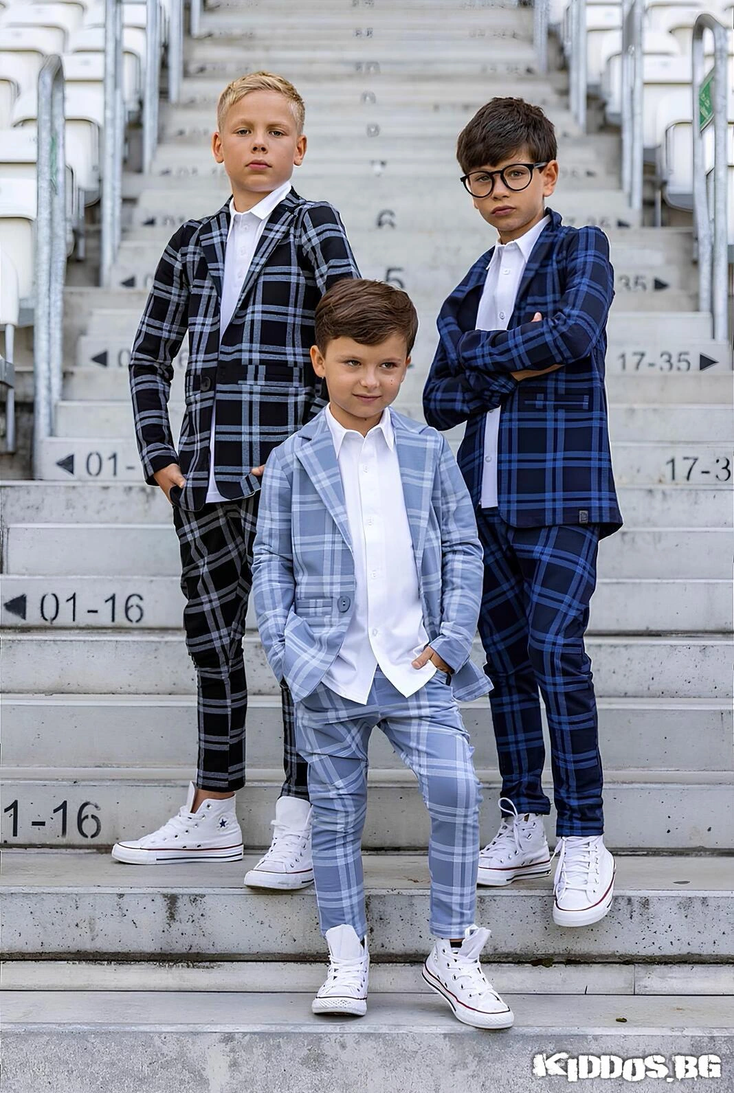 Детски костюм NAVY CHECK SE черен - две части 7