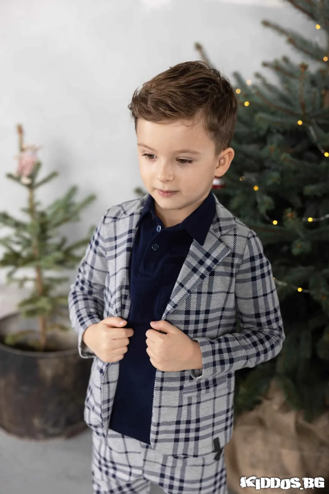 Детска блуза NAVY CHECK тъмносиня 3