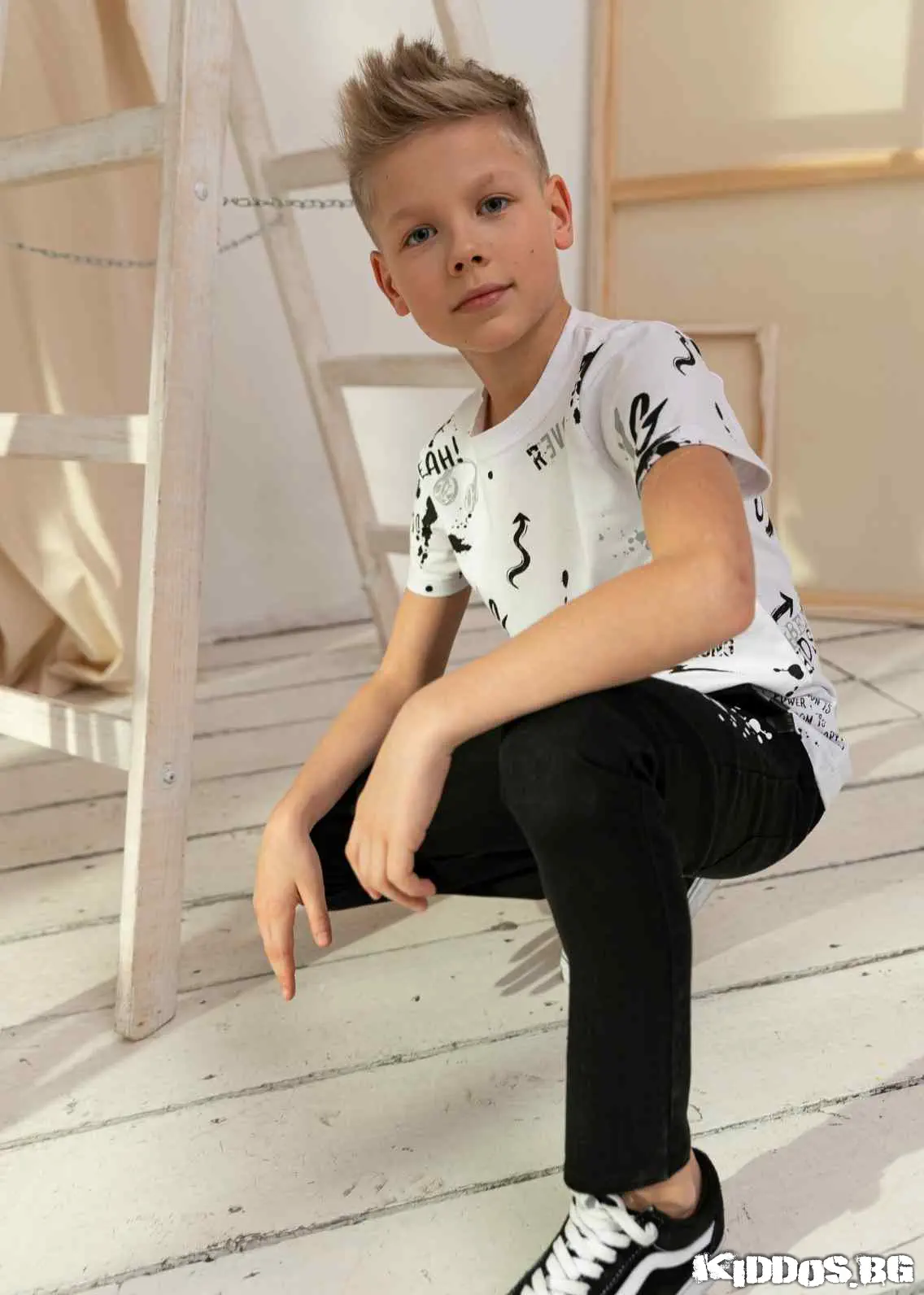 Детска тениска OMG бяла 2