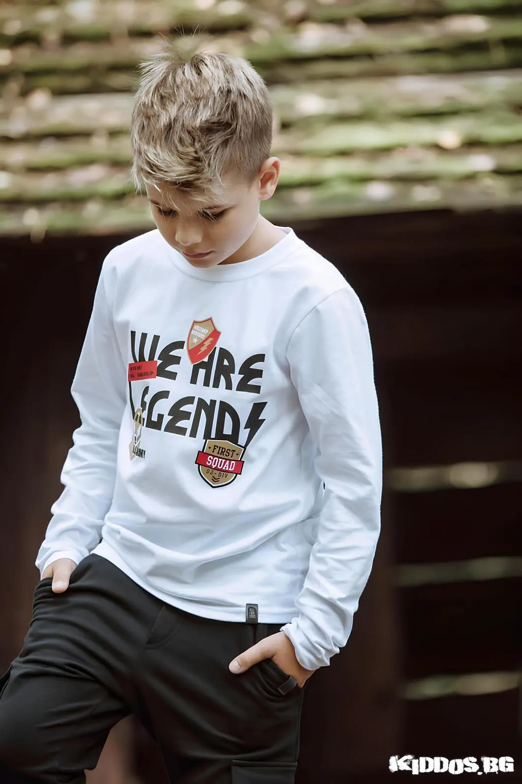 Детска блуза с дълъг ръкав WE ARE LEGEND бяла 2