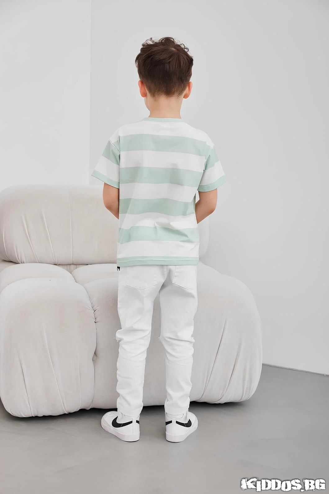 Детска блуза с къс ръкав STRIPES MINT 3