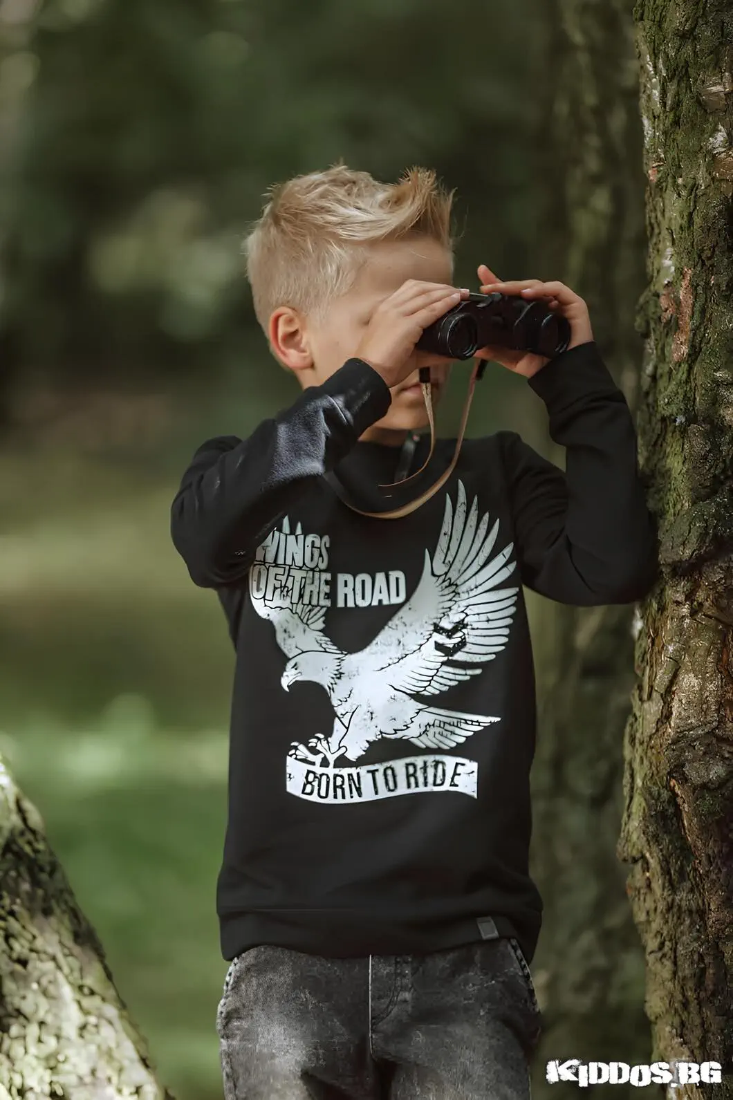 Детска блуза WINGS OF THE ROAD черна 2