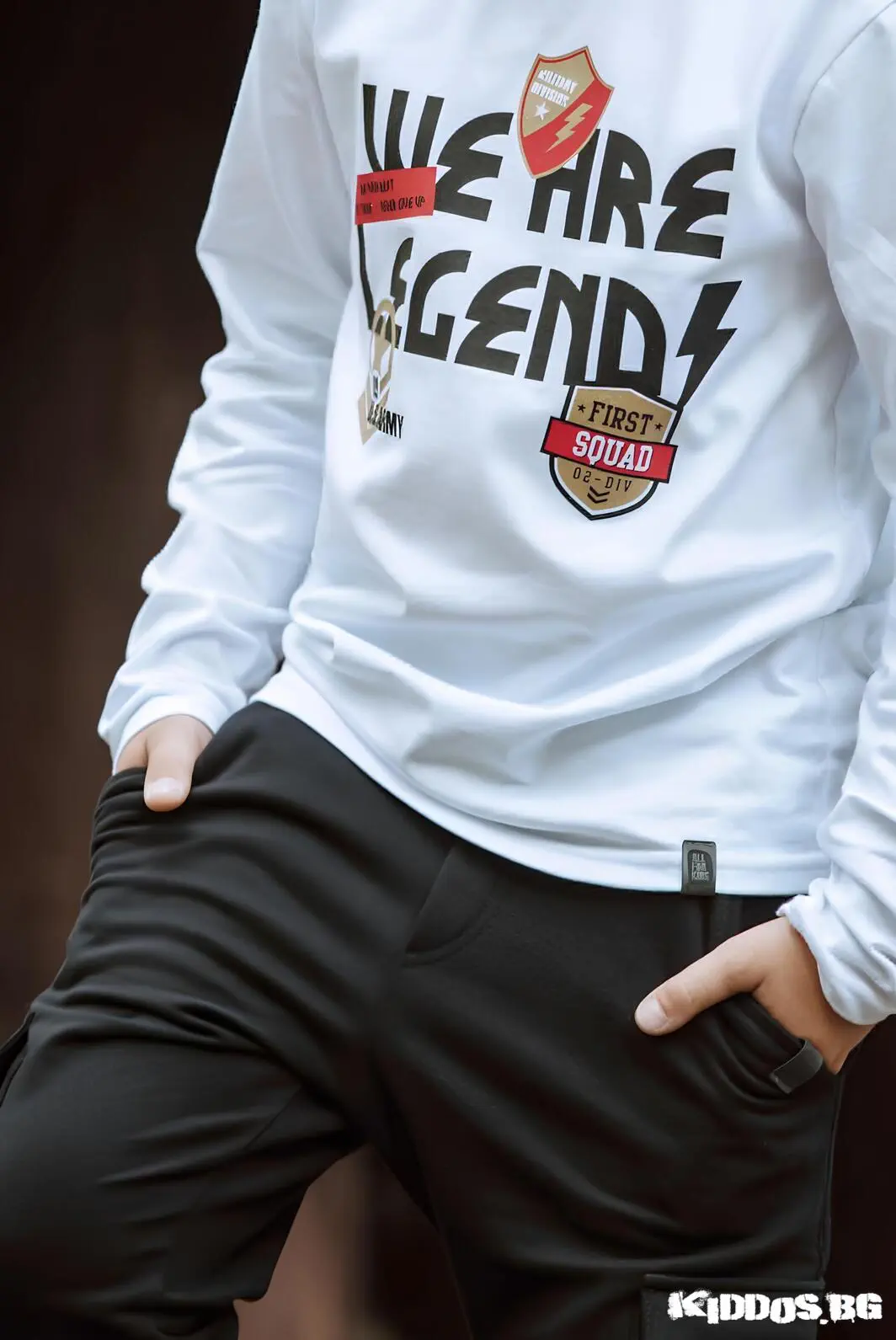 Детска блуза с дълъг ръкав WE ARE LEGEND бяла 3