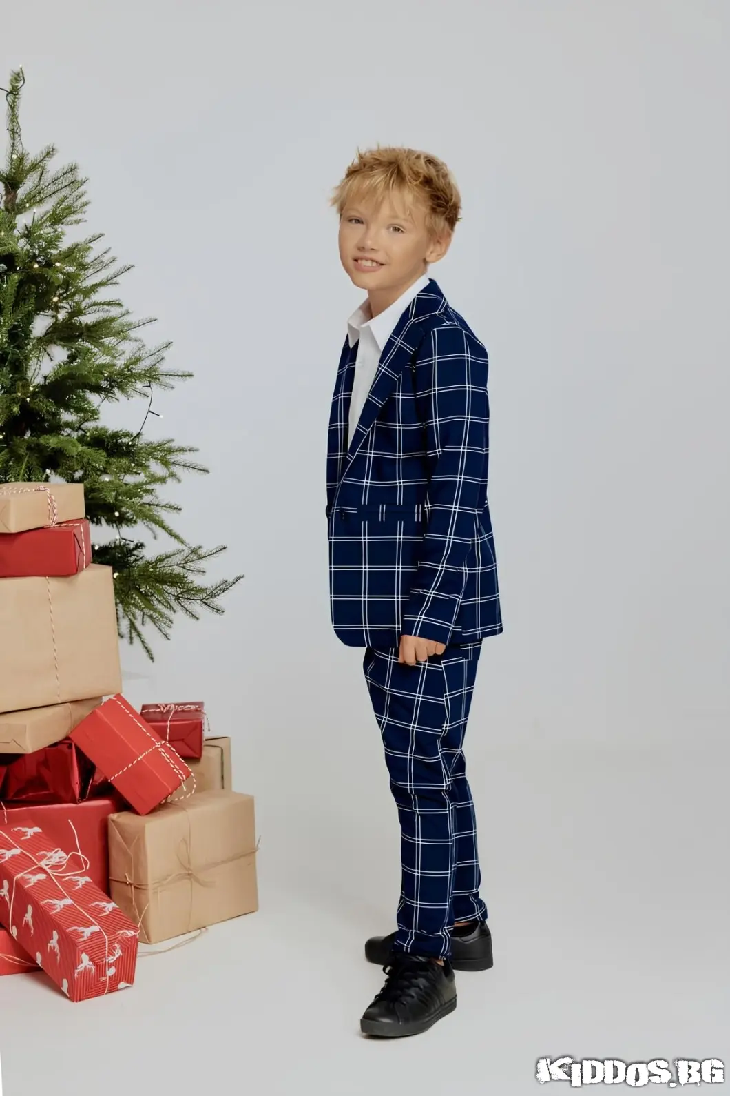 Детски костюм NAVY CHECK FE тъмносин