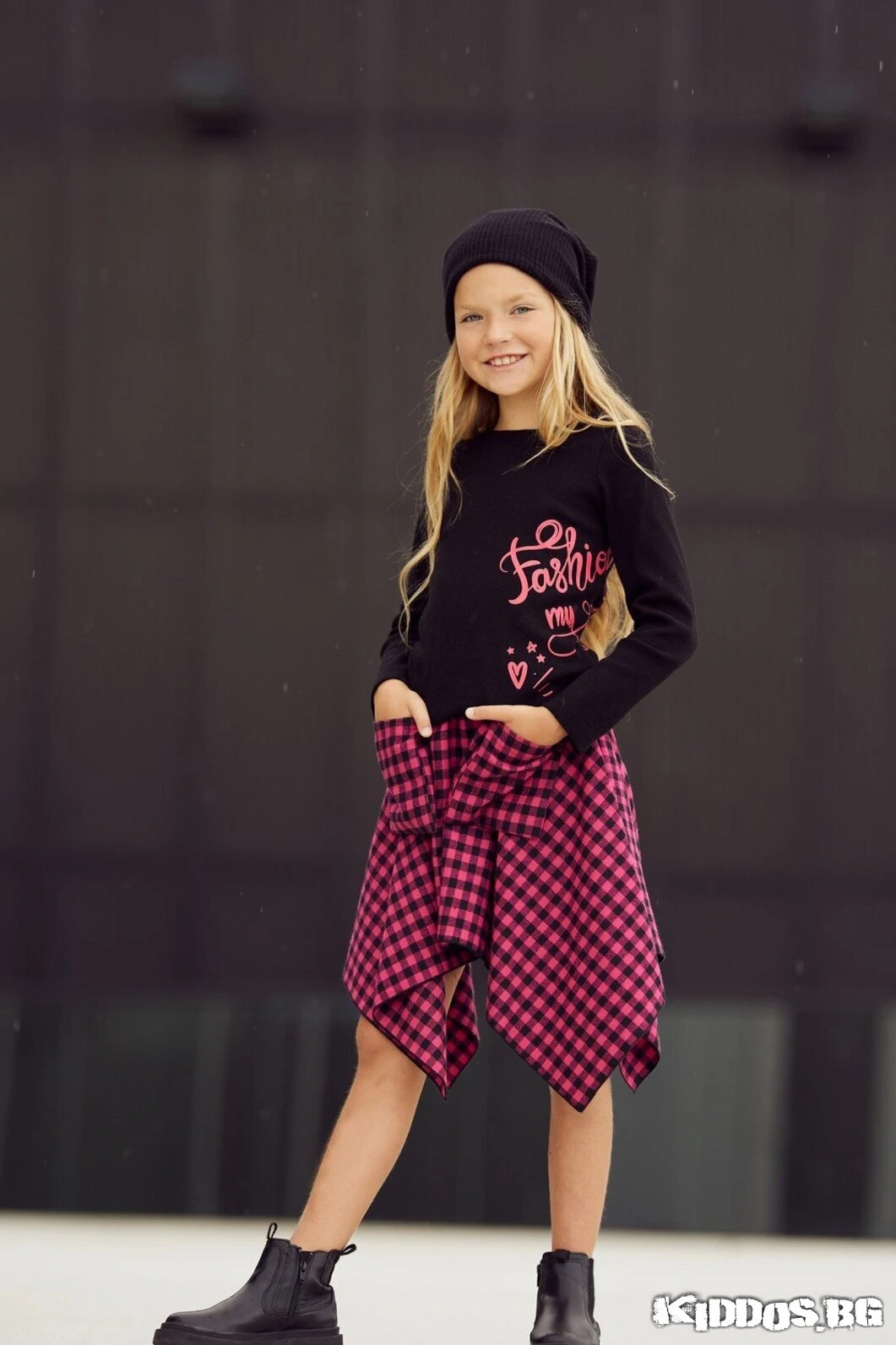 Детска асиметрична пола LOVELY SQUARES 3