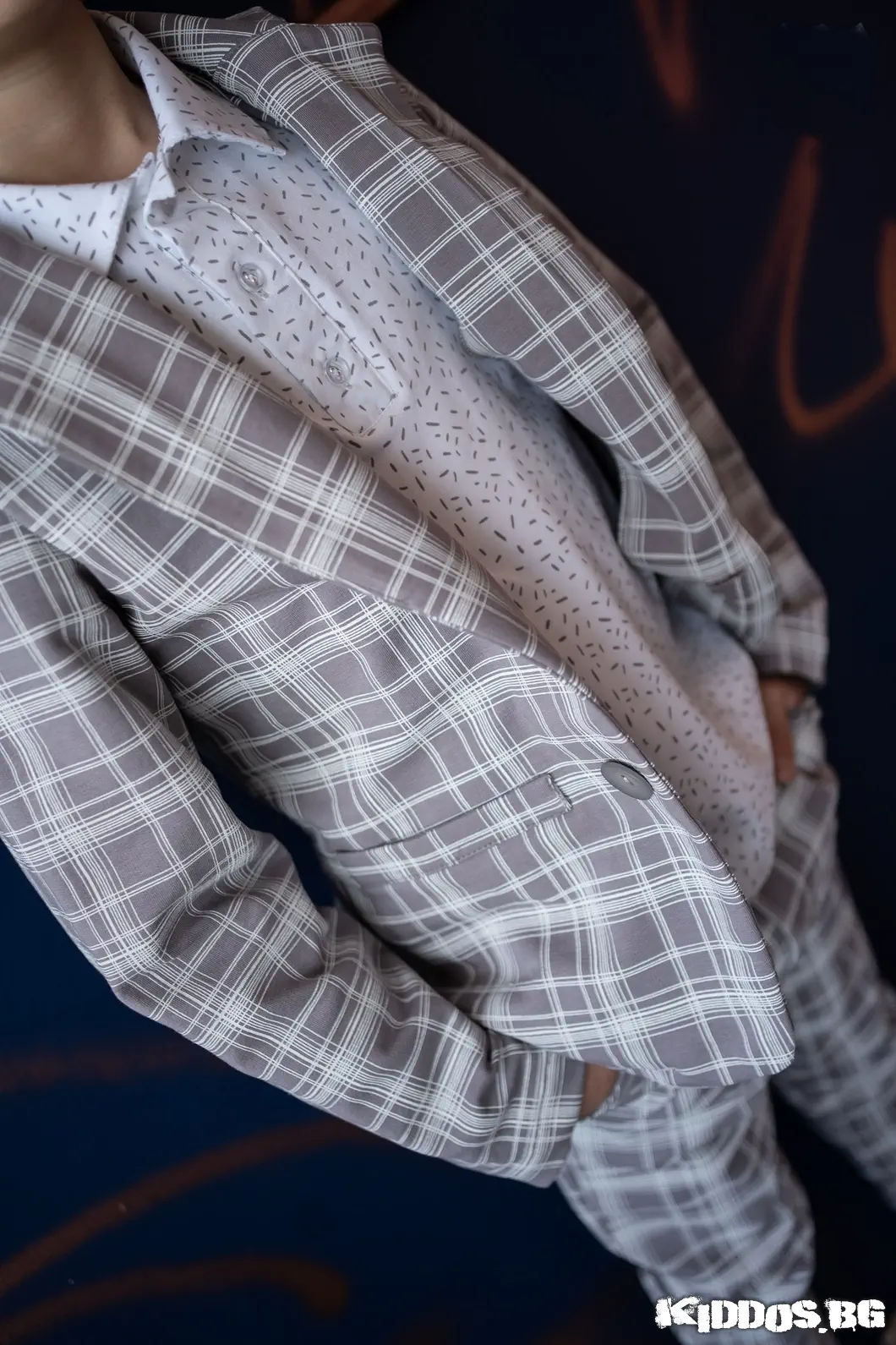 Детски костюм PLAIDS светлосив - две части 6