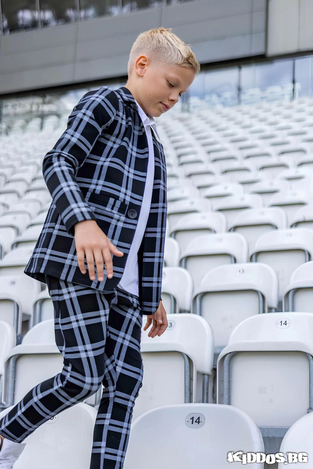 Детски костюм NAVY CHECK SE черен - две части 3