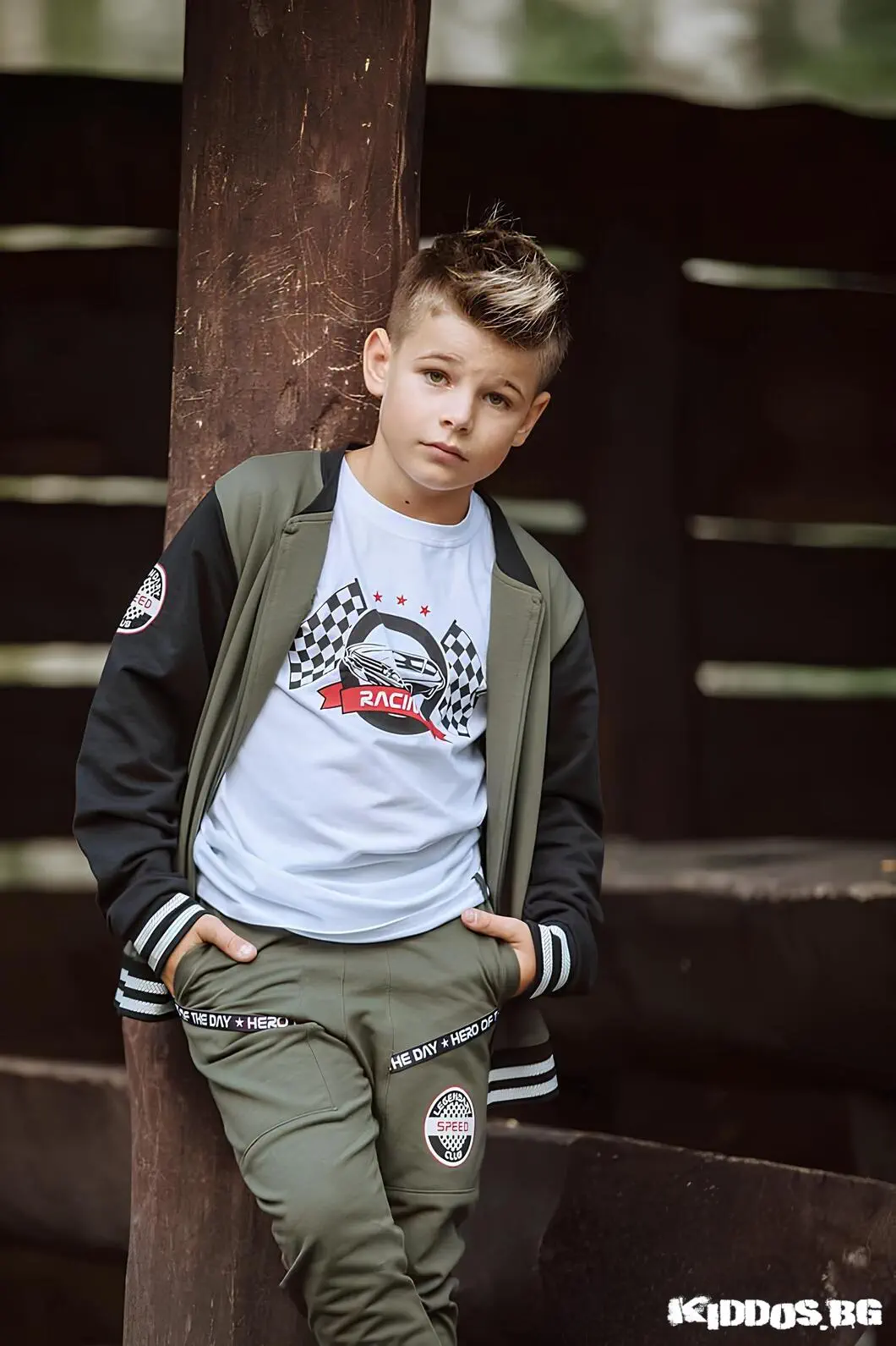 Детско яке  RACING цвят KHAKI 5