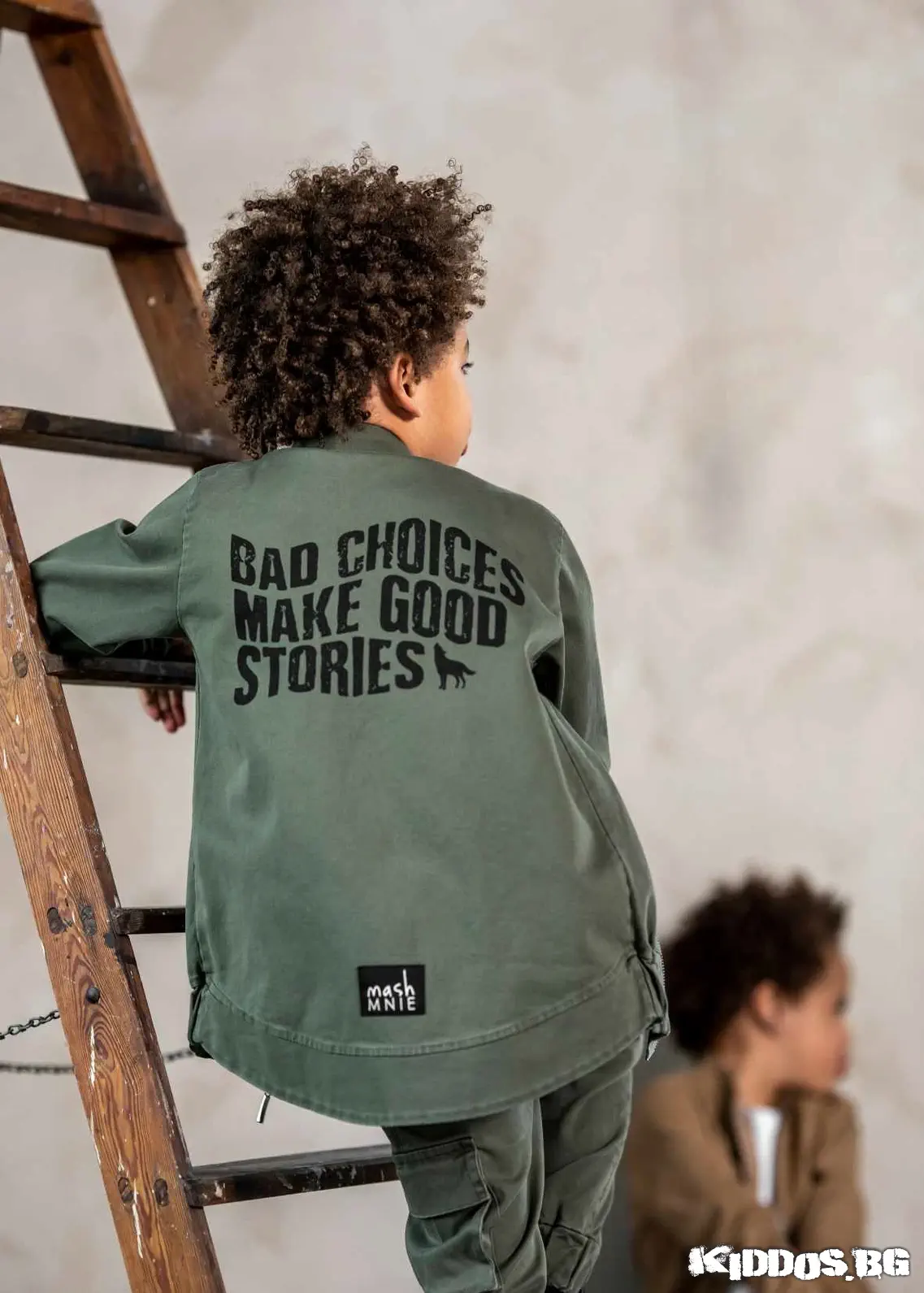 Детско яке BAD CHOICES цвят KHAKI