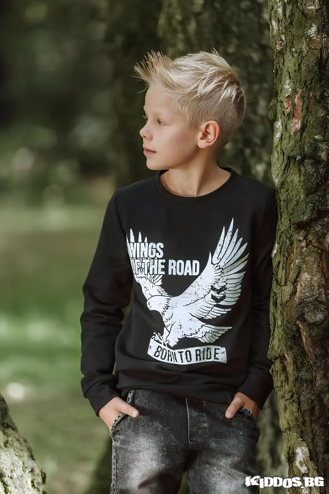 Детска блуза WINGS OF THE ROAD черна 3