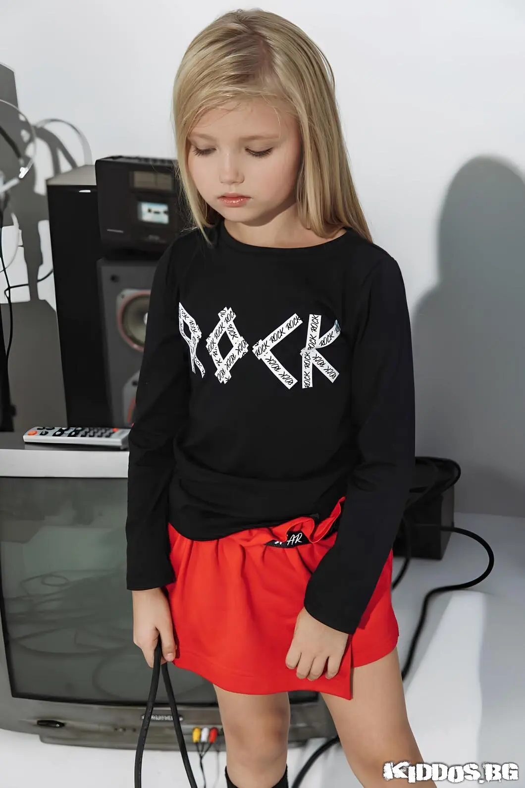 Детска блуза за момичета ROCK черна 2