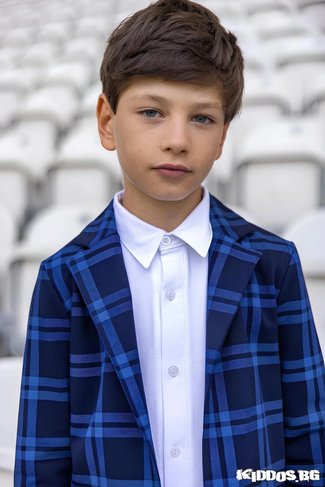 Детски костюм NAVY CHECK SE тъмносин - две части 2