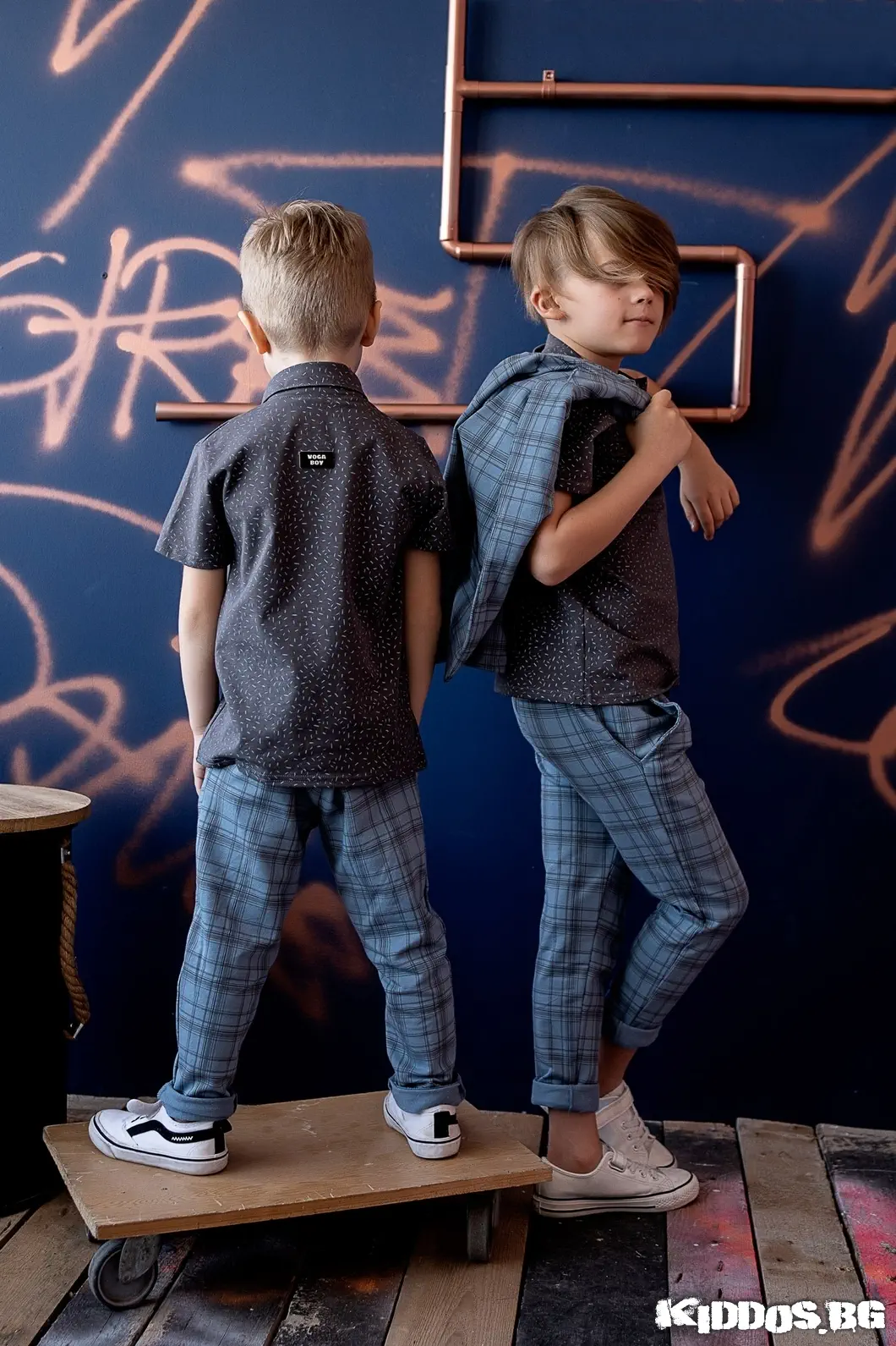Детски костюм PLAIDS син - две части 5